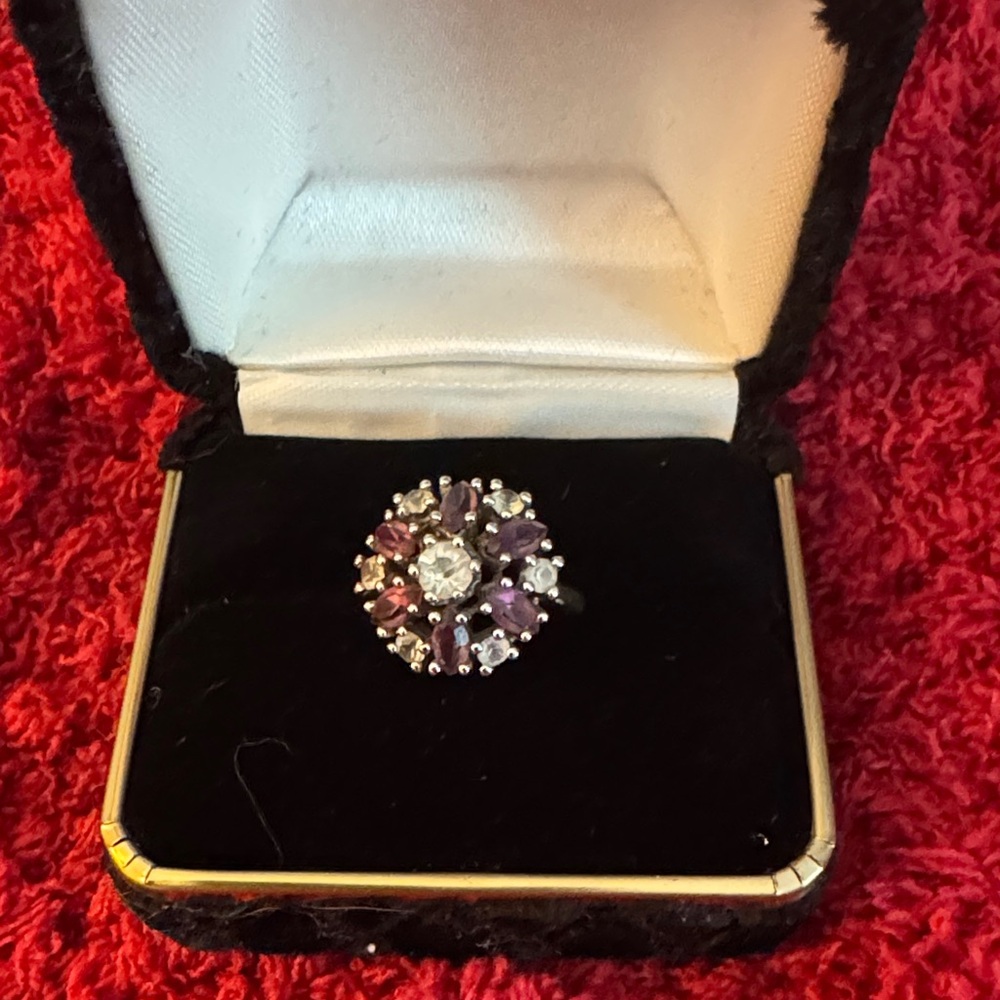 Elegant Purple and Silver Women's Ring